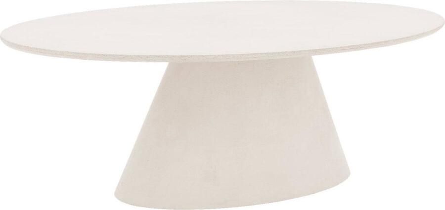 Goossens Stone Eettafel Beton 220 x 77 x 120 cm Ovaal wit