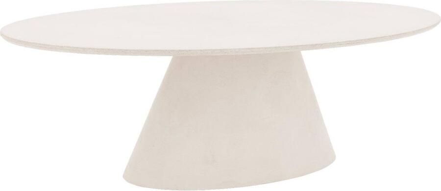 Goossens Stone Eettafel Beton 240 x 77 x 120 cm Ovaal wit