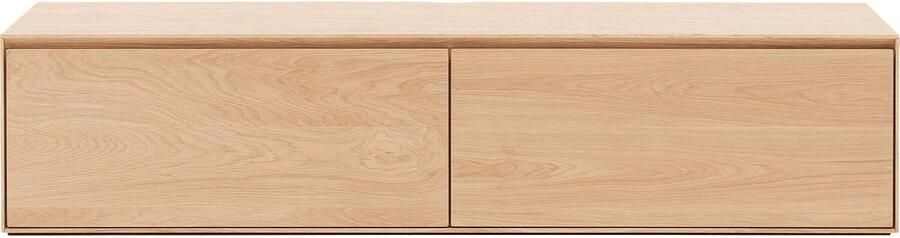 Goossens Tv Meubel Vic 2 Kleppen Met Kabeldoorvoer In Bovenblad Hout Blank