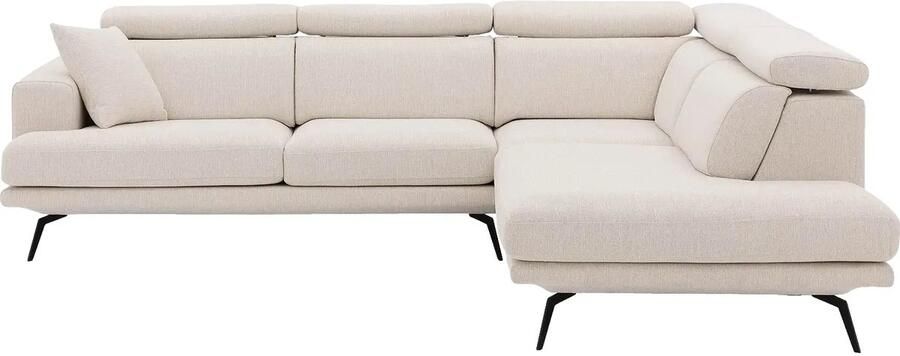 Goossens Viggo Hoekbank Stof Wit 282 x 82 x 228 cm Rechts - Foto 3