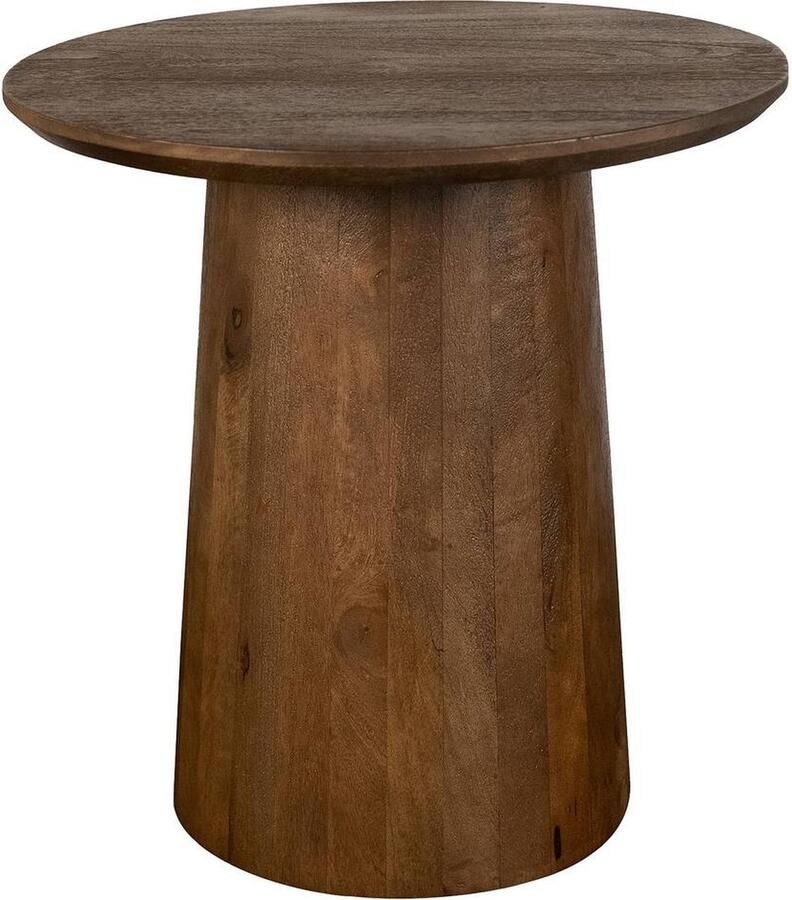 Goossens Zara Bijzettafel Hout 50 x 52 x 50 cm Rond bruin