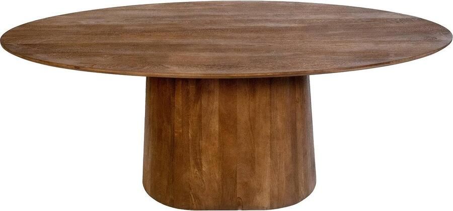 Goossens Zara Eettafel Hout 200 x 76 x 100 cm Ovaal bruin