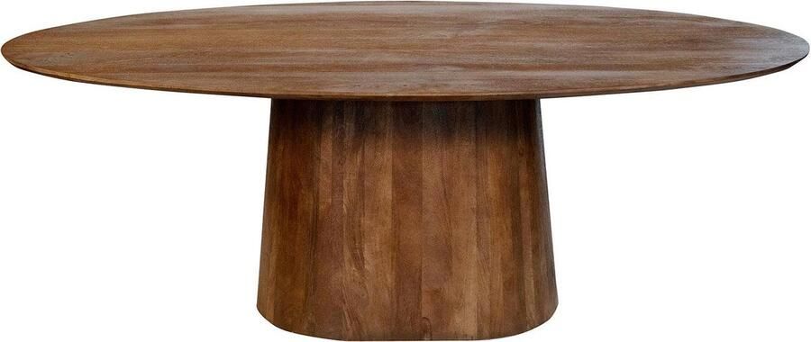 Goossens Zara Eettafel Hout 220 x 76 x 110 cm Ovaal bruin