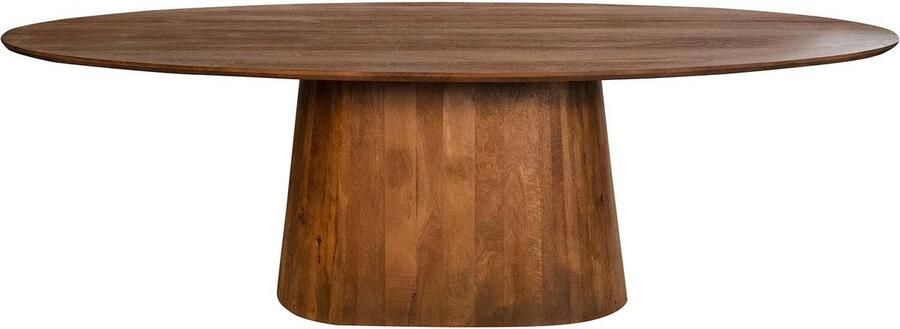 Goossens Zara Eettafel Hout 250 x 76 x 110 cm Ovaal bruin