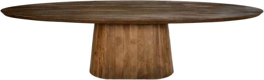Goossens Zara Eettafel Hout 300 x 76 x 110 cm Ovaal bruin