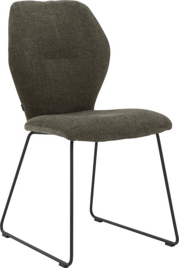 Goossens Eetkamerstoel Hera Zonder Armleuning Stof Groen Spinpoot rechte poot 360gr draaibaar returnfunctie - Foto 2
