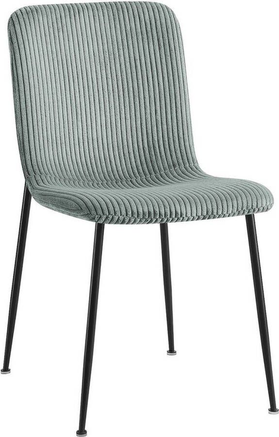 Goossens Basic Goossens Eetkamerstoel Irma Zonder Armleuning Stof Groen