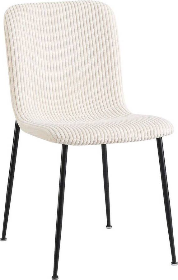 Goossens Basic Goossens Eetkamerstoel Irma Zonder Armleuning Stof Bruin