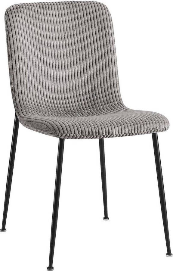 Goossens Basic Goossens Eetkamerstoel Irma Zonder Armleuning Stof Grijs