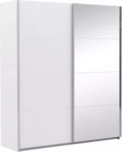 Goossens Basic Kledingkast Miami 226 cm breed 210 cm hoog 1x spiegeldeur re en 1x schuifdeur li