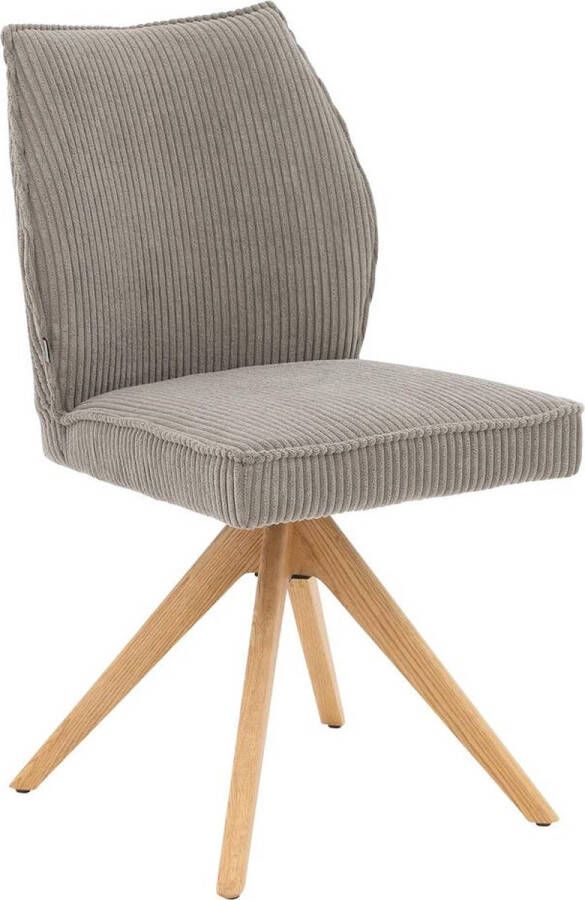 Goossens Eetkamerstoel Laurens Zonder Armleuning Stof Grijs