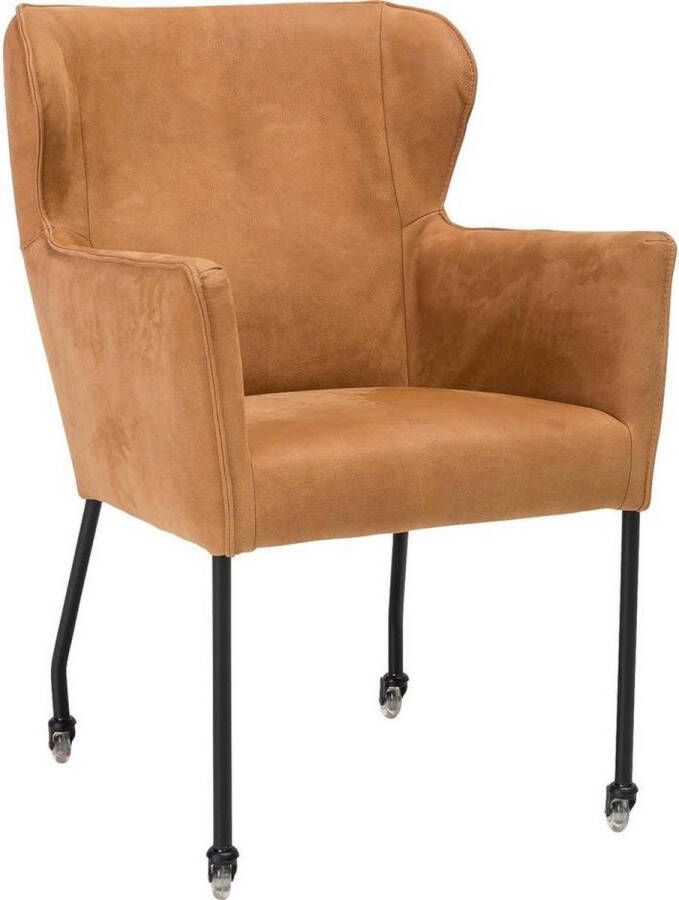 Goossens Eetkamerstoel Leogang Met Armleuning Leer Bruin