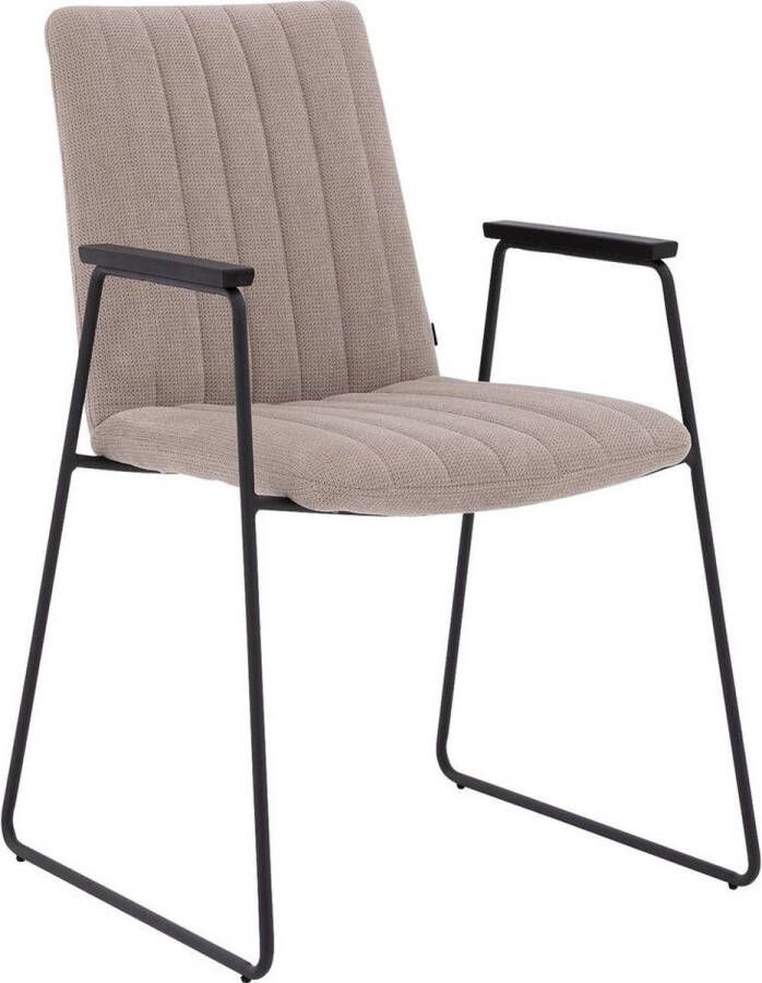 Goossens Eetkamerstoel Manta Met Armleuning Stof Bruin