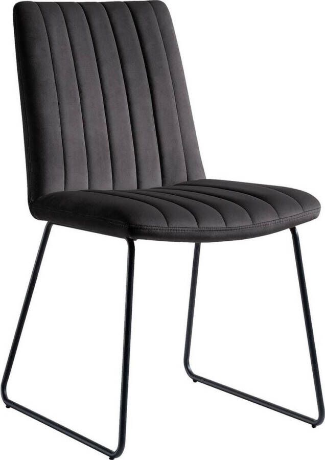 Goossens Eetkamerstoel Manta Zonder Armleuning Velvet Zwart