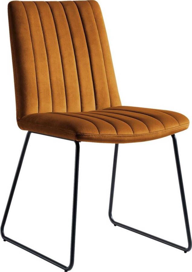 Goossens Eetkamerstoel Manta Zonder Armleuning Velvet Goud