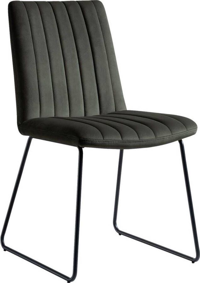 Goossens Eetkamerstoel Manta Zonder Armleuning Velvet Groen