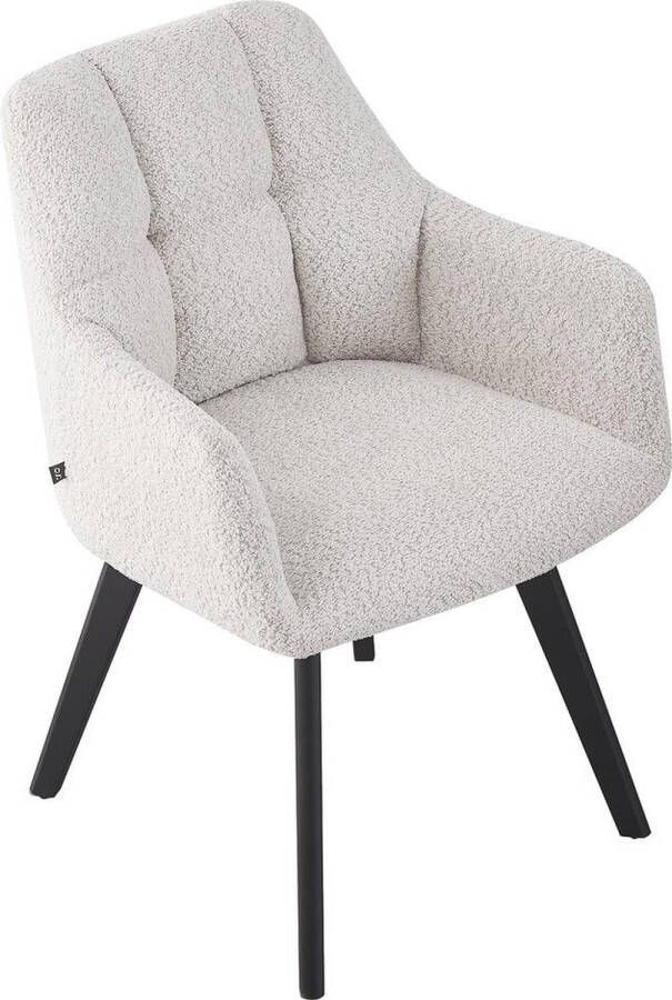 Goossens Eetkamerstoel Mara Met Armleuning Stof Bruin