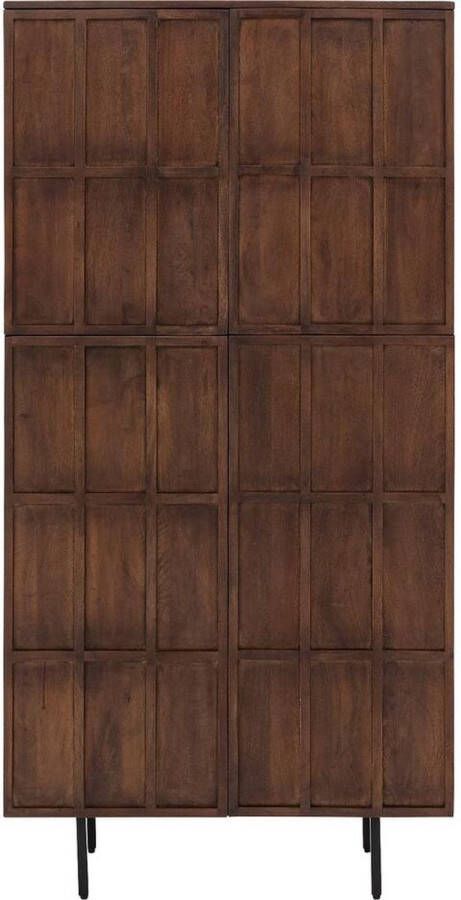 Goossens Opbergkast Maurits 4 Deuren Hout Bruin