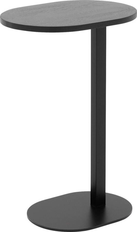 Goossens Bijzettafel Oval hout eiken zwart stijlvol landelijk 43 x 65 x 32 cm
