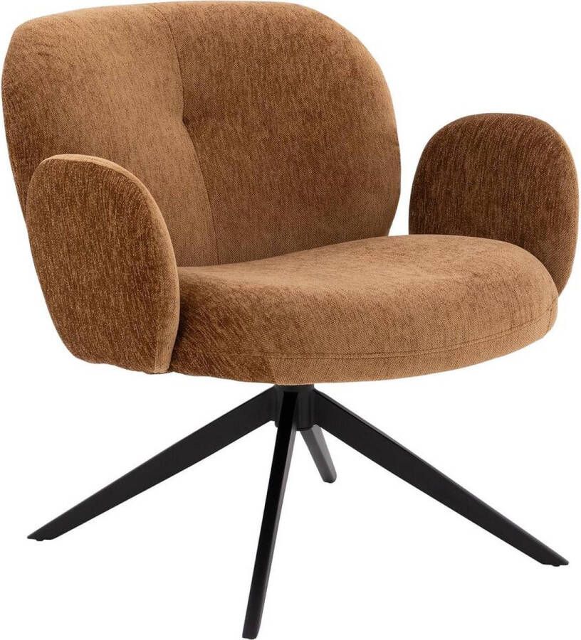 Goossens Basic Goossens Fauteuil Tino Stof Bruin
