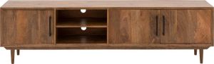 Goossens Tv Meubel Austin 3 Deuren 2 Open Vakken 40 Cm Hout Bruin