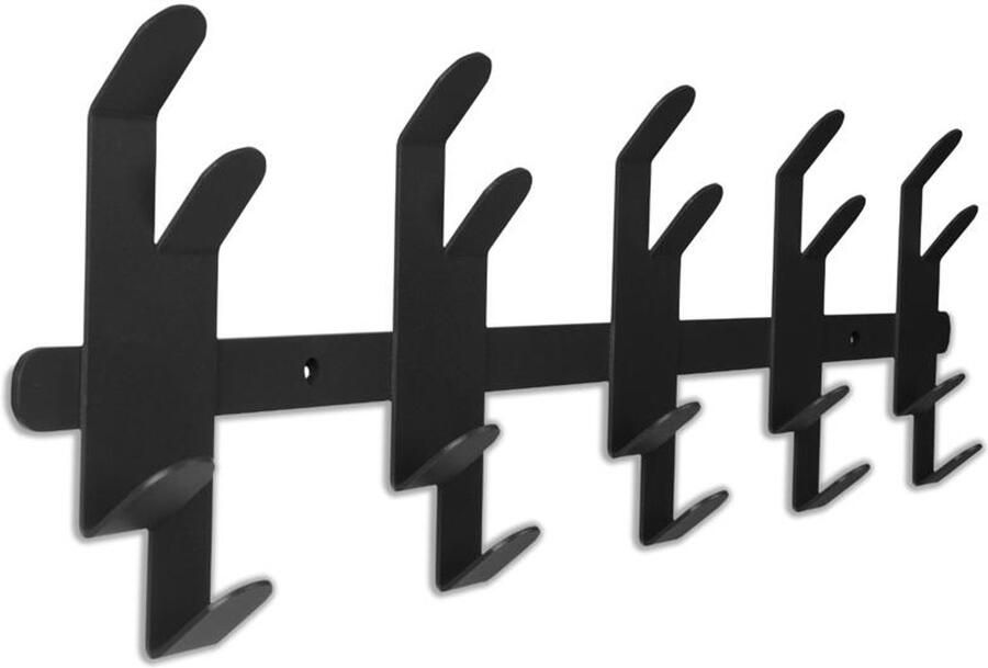 Gorillz Origami Wandkapstok Zwart Met 20 Haken Stijlvolle Metalen Kapstok Industrieel Design