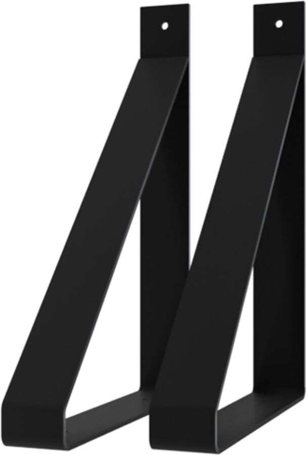 Gorillz Wagon 38 Industriële Plankdragers Set van 2 Mat Zwart Staal Stevige Plankhouders voor Wandplanken 38 cm Diep Modern Design
