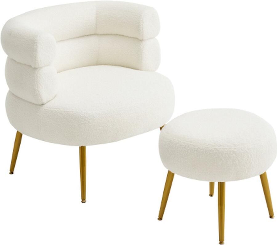 GOTAGEE Chaiselongue Loungestoel Relaxfauteuil met Voetenbank Verstelbare Voetensteun