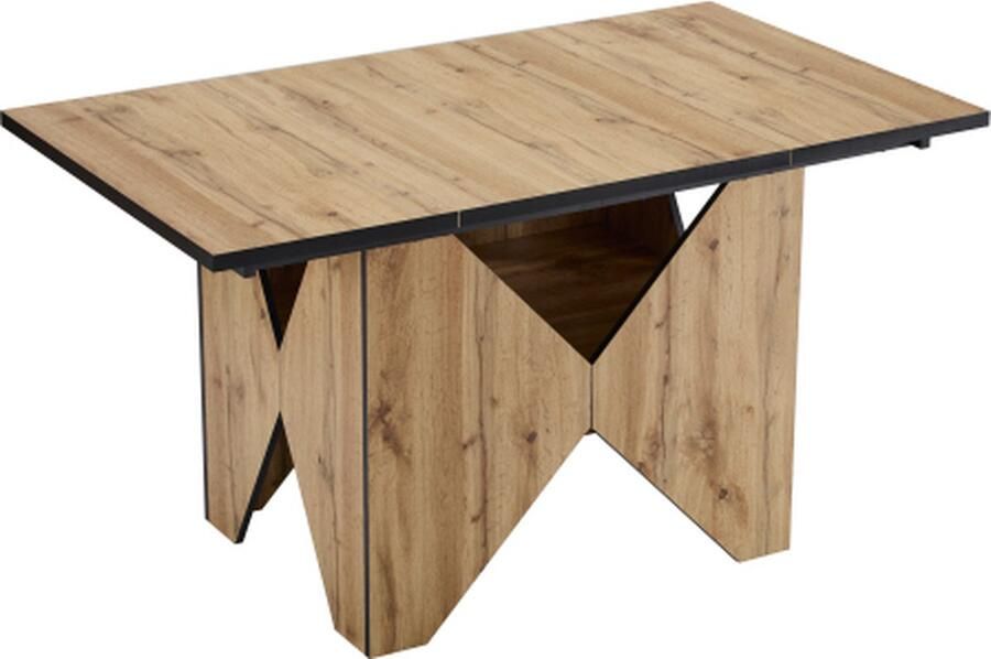 GOTAGEE Eettafel bijzettafel woonkamer keuken ontbijttafel houtkleur bruin 138 5x80x75cm restauranttafel bureau woonkamertafel - Foto 2