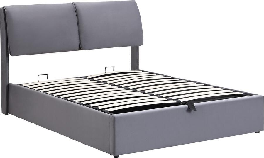 GOTAGEE Gestoffeerd bed Tweepersoonsbed 140x200cm Hydraulisch Jeugdbed Laagbed Jeugdbed