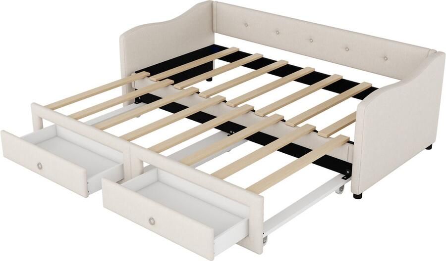 GOTAGEE Het slaapbank dagbed 90x200 cm dagbed met uittrekbaar bed eenpersoonsbed logeerbed