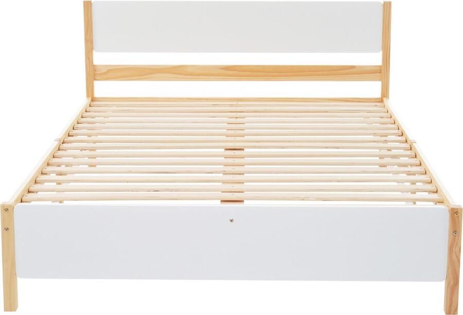 GOTAGEE Houten bed Veilig kinderbed Bed voor kinderen eenpersoonsbed jeugdbed laag bed Eenvoudig bed voor de slaapkamer 140x200cm Zonder matras