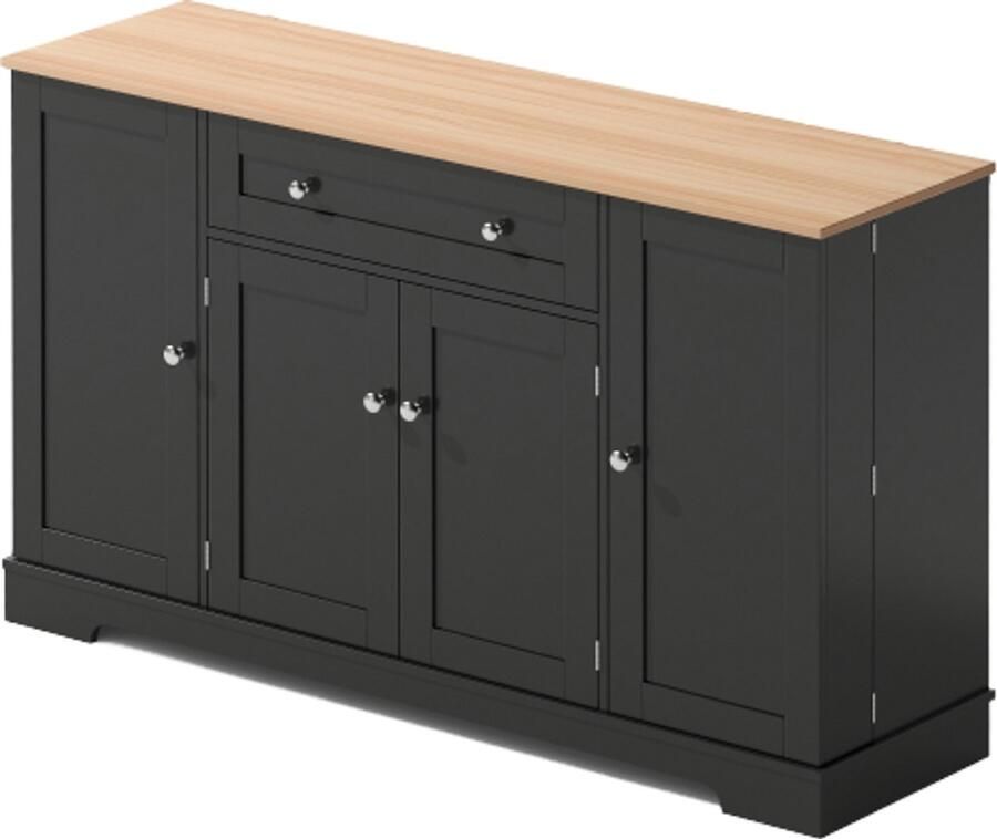 GOTAGEE Multifunctioneel keukenbuffet – 138 cm dressoir met lade planken en verstelbare planken – met kantelbeveiliging keuken woonkamer en slaapkamer