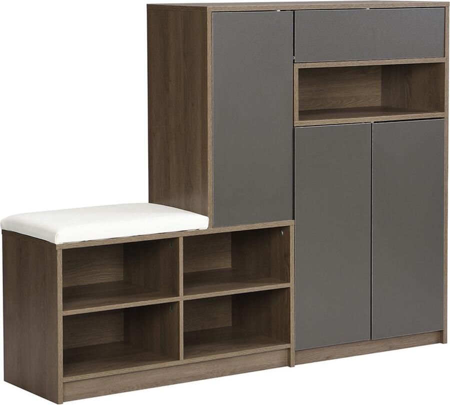 GOTAGEE Schoenenrek schoenenkast schoenenbank verstelbare planken gang multifunctioneel