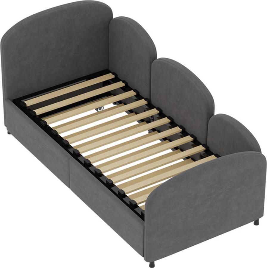 GOTAGEE Slaapbank bed voor logeerbed eenpersoonsbed tweepersoonsbed kinderbed uitschuifbed met uitschuif bed zonder matras