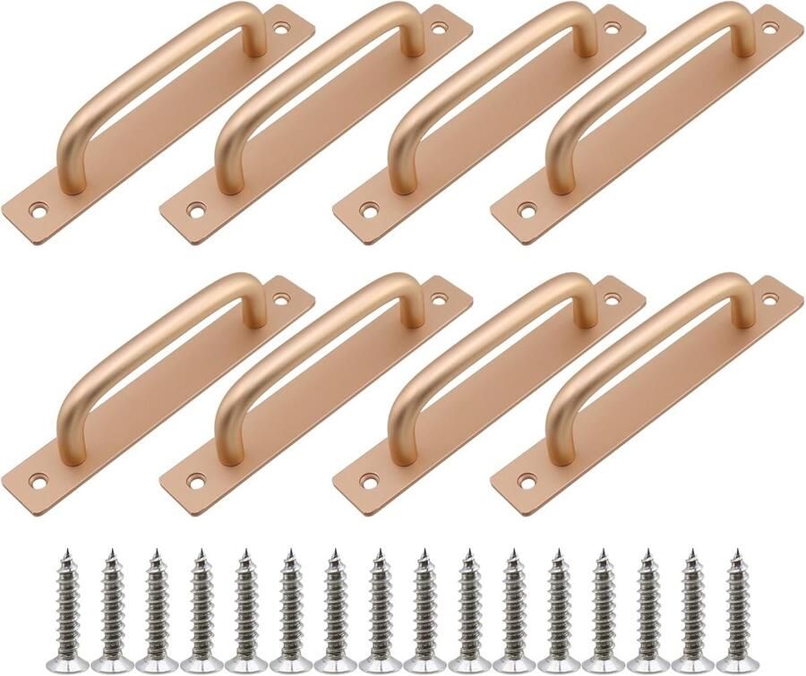 Goud 8 stuks Deurkruk Handgrepen keukenkastjes Handgrepen Kast Handgrepen voor deurtjes 5 gat in Het Midden van Aluminiumlegering Kasthandgrepen Handgreep keukenkastjes Voor ladekasten kasten keuken kledingkast en Ladehandvatten