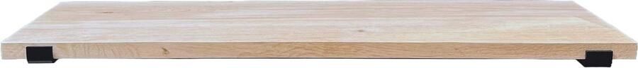 GoudmetHout Massief Eiken Wandplank 40x40 cm Industriële Plankdragers L-vorm Staal Mat Zwart Wandplank industrieel