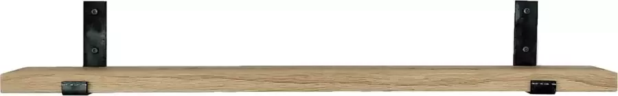 GoudmetHout Massief Eiken Wandplank 40x15 cm Industriële Plankdragers L-vorm Up Staal Zonder Coating
