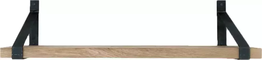 GoudmetHout Massief Eiken Wandplank 40x25 cm Industriële Plankdragers Staal Zonder Coating