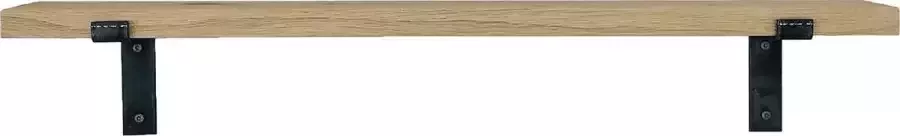 GoudmetHout Wandplank Industrieel 80 x 15 cm Muurplank Eiken Hout Decoratie Wandrek & Boekenrek Hangplank Keuken Wall Shelf + 2 Plankdragers van Ruw Staal