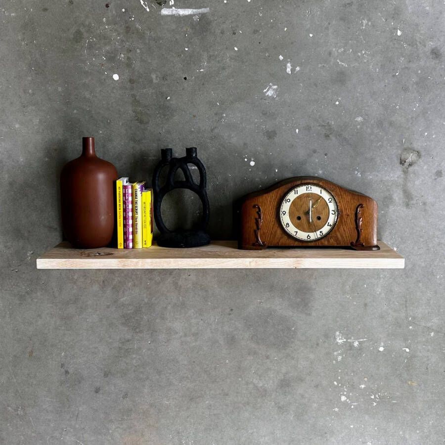 GoudmetHout Zwevende wandplank Blinde montage eiken 60 x 25 cm licht eiken zwevende boekenplank Incl. bevestiging