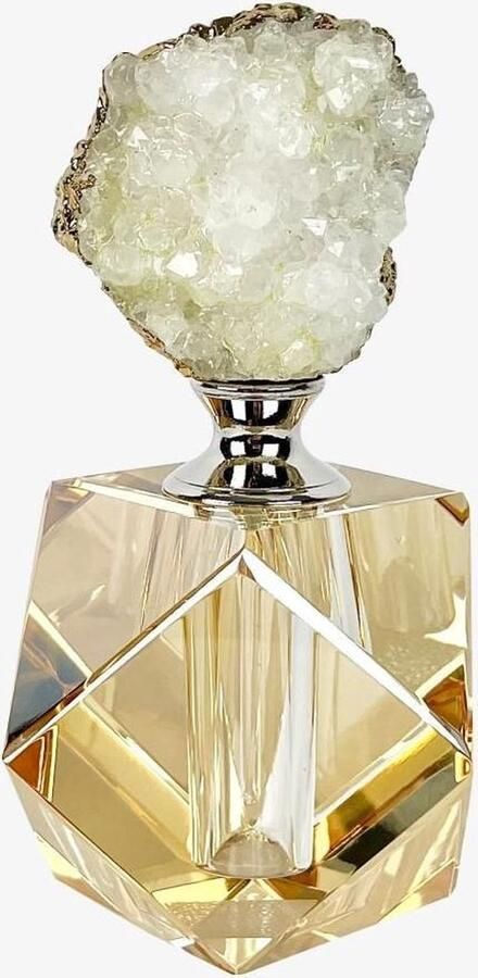 Goux.nl Agaatsteen decoratie Mila Afgeleid van een parfumflesje |Goud Transparant Wit Zilver Agaatsteen Glas Kristal Boven op tafel In een kast Op een sidetable Modern Decoratie Hoekig Rond Woondecoratie Woonaccessoire