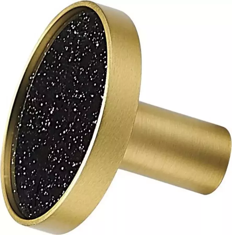 Goux.nl Kastknop Jaim Glitters Goud Zwart |Messing Metaal| Losse knoppen voor laden en deuren |Rond| Meubelknop Kast greep Deurknopjes |Ladegreep Meubelknoppen |Kastgreepje|Meubel beslag|Drawer knob|Meubelhandvat Commode|ladekast Keukenkastdeurtjes