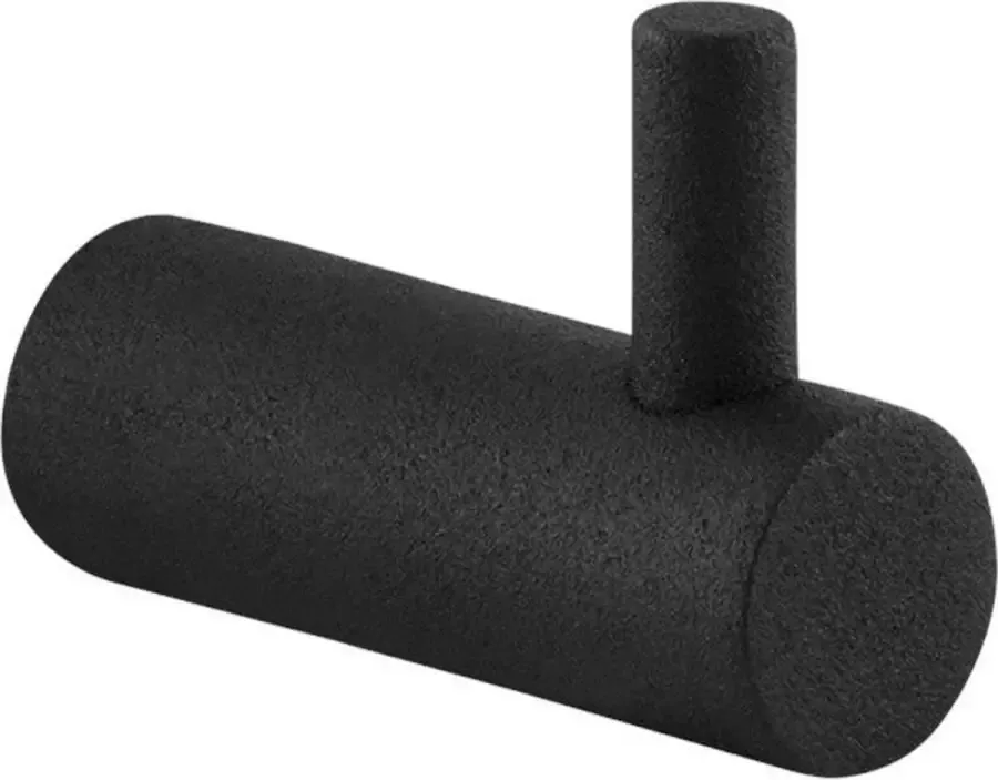 GPF bouwbeslag Kapstokhaak Zwart RVS Zwarte jas handdoekhaak 40x14 mm