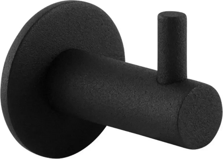 GPF Kapstokhaak Zwart Kunststof Zwarte jasop rozet 35x42 mm