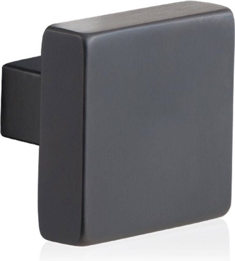 GPF Deurknop PVD antraciet RVS bouwbeslag 9856.P1 vierkante knop 53x53x16mm t.b.v. veiligheidsschilden vast incl. wisselstift PVD antraciet