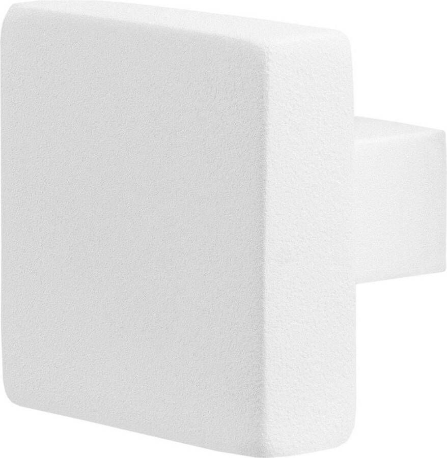 GPF Deurknop Wit RVS 8856.62 wit vierkante knop 53x53x16mm t.b.v. veiligheidsschilden vast incl. bout M10