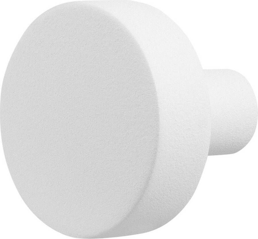 GPF Deurknop Wit RVS bouwbeslag 8853.62 vlakke knop 52x16mm t.b.v. veiligheidsschilden vast incl. wisselstift wit inclusief wisselstift