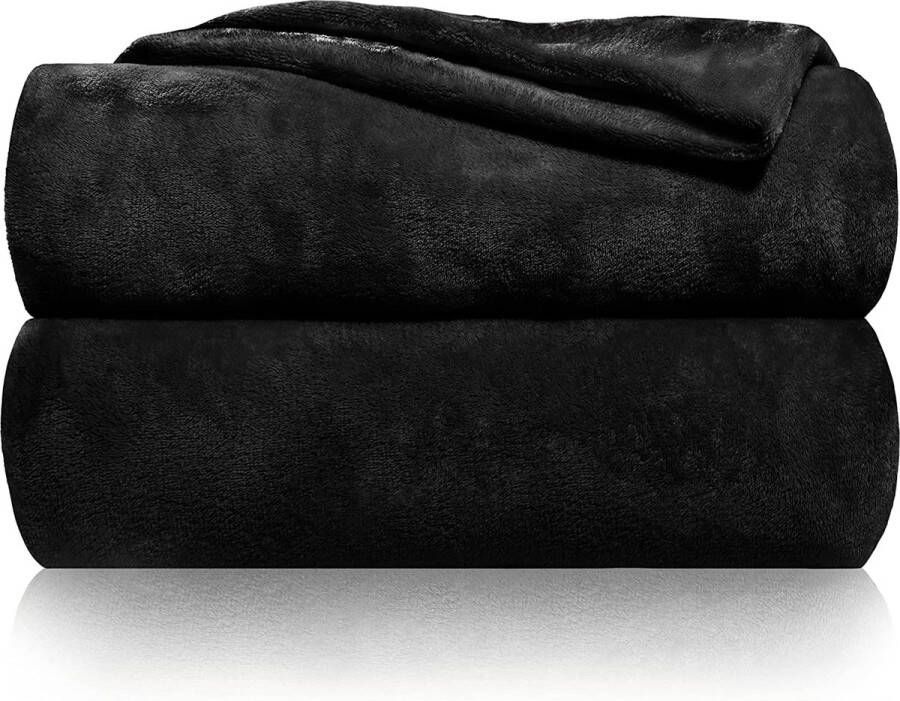 Grafenstayn Gräfenstayn knuffeldeken fluffy & super zacht hoge kwaliteit fleece deken ook perfect als woondeken sprei sofa deken & zomerdeken geschikt elegante gooideken voor sofa & bank (Blauw 200x150 cm)