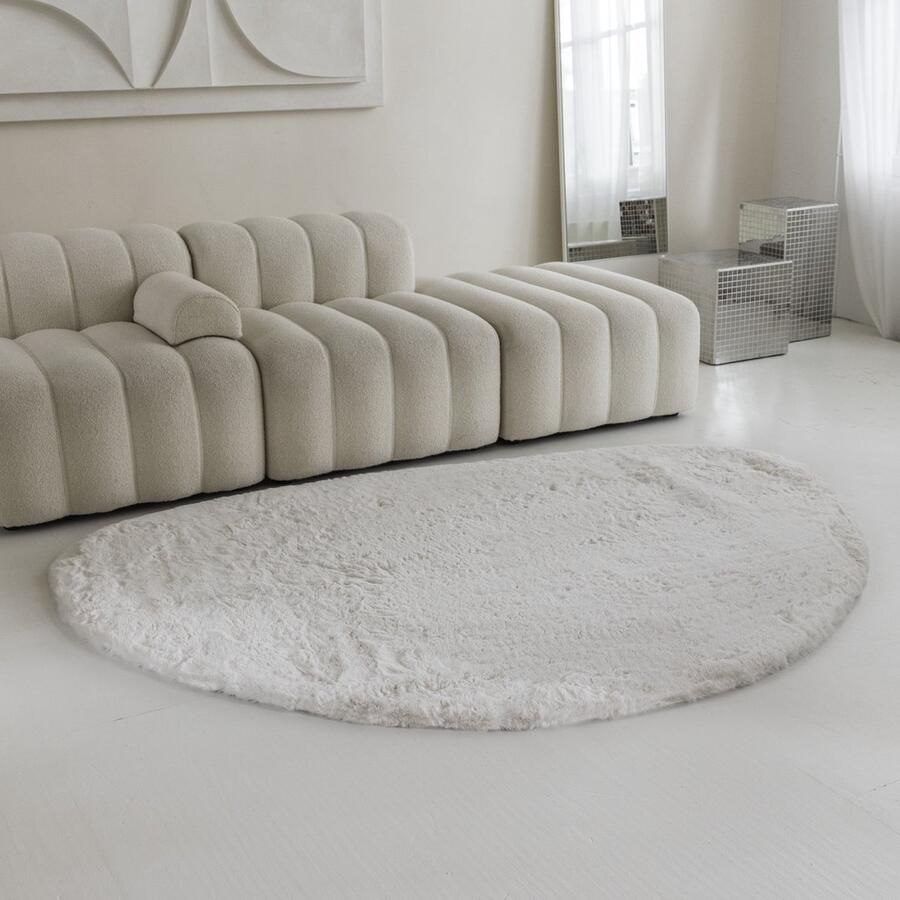 Grandstone Rabbit Fur Vloerkleed Stone Tapijt 80 x 115 cm Creme